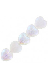 Czech Hearts beads 6mm Crystal etched ab full 00030/28783